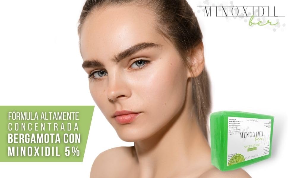 Jabón para Barba y Bigote Minoxidil 5% y Bergamota MINOXIDILBER. Set de 2 Piezas
