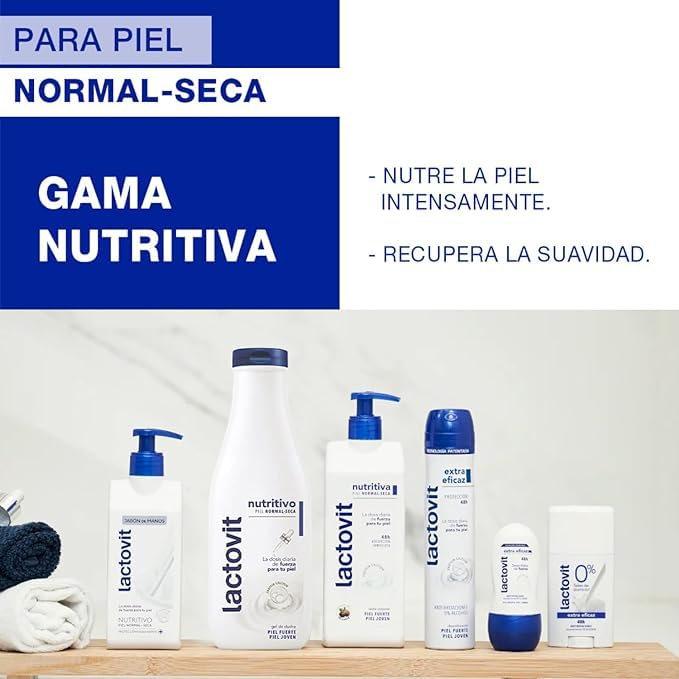 Lactovit Original Desodorante Extra Eficaz, piel normal a seca, 60ml, 3 unidades
