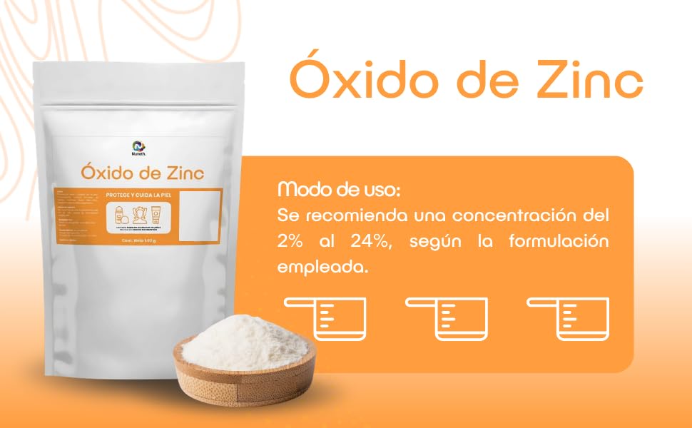 Nuneth- Óxido De Zinc 500 g | Sello De Oro Frances| Uso En Cremas, Protectores Solares Y Pomadas Caseras| Alta Pureza| Grado Cosmético.