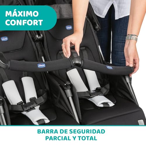 CHICCO, Carriola Gemelar Ohlalà Twin, Carriola Doble, Color Negro