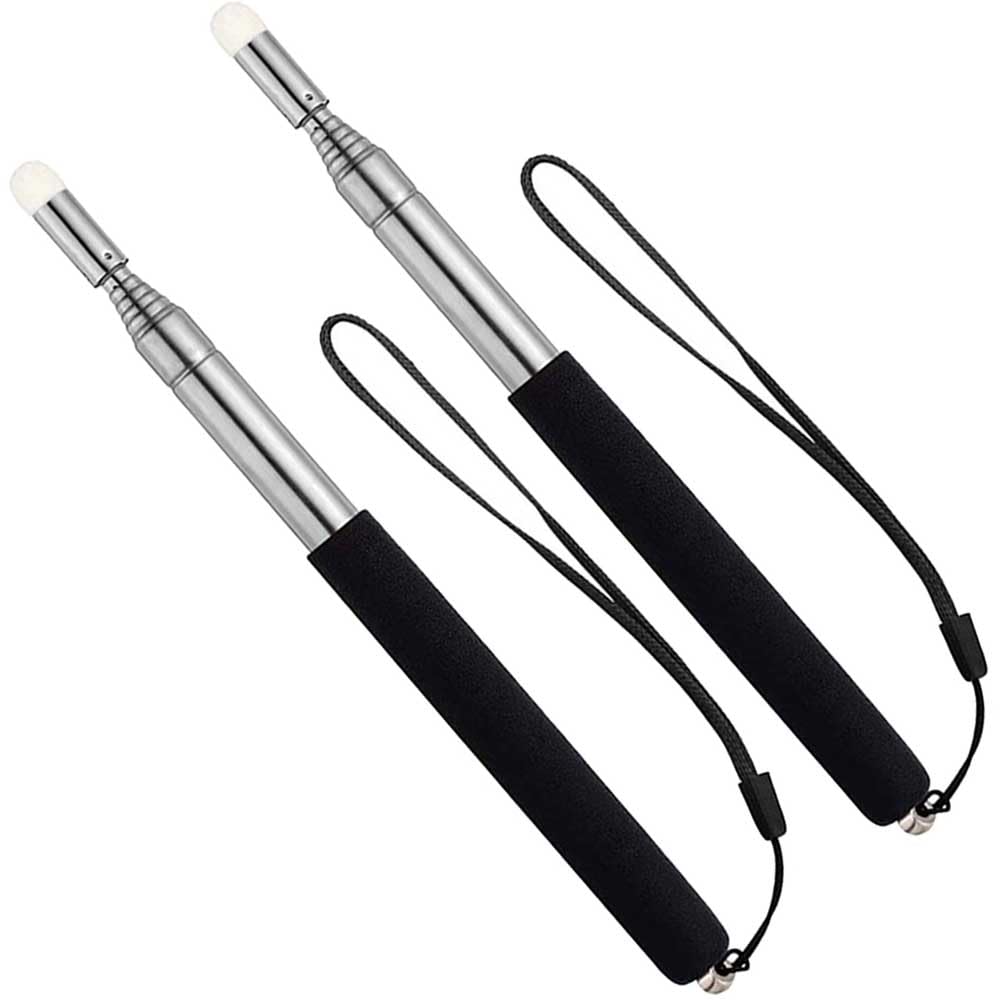 Puntero Extensible para Profesor Negro con Cordón de Mano para Aula