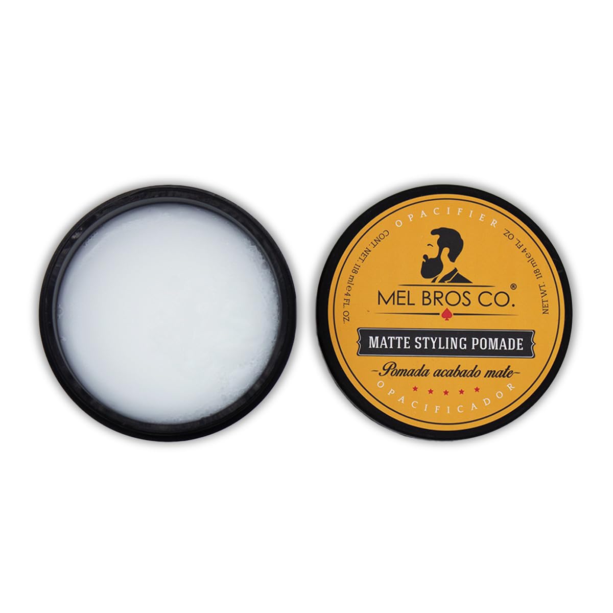 Mel Bros Co. - Matte Styling Pomade - Pomada Acabado Mate Extra Fijación, Apariencia sin Brillo, Matiza el Cabello, Moldea Tu Estilo. (4 Oz / 118 Ml)