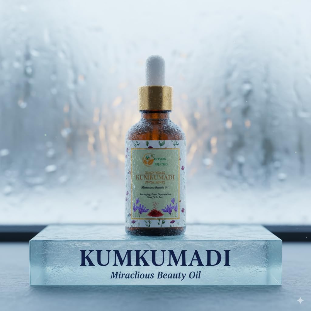 Herbs Botanica Kumkumadi Oil Pure Ayurveda Face Oil Anti Aging Face Serum with Saffron, Radiance Glow Serum Face Moisturizer 26 Herbs 30 Ml