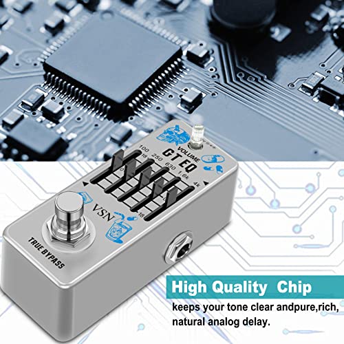 VSN Guitar Equalizer Pedal 5-band Parametric EQ Guitar Effect Pedal Frequency Compensator ±18dB Range for Mini Size True Bypass