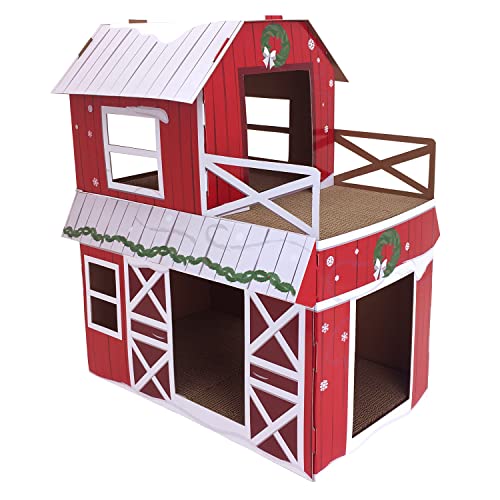 Kitty City Barn - Casa para rascar de Doble Piso, rascador para Gatos