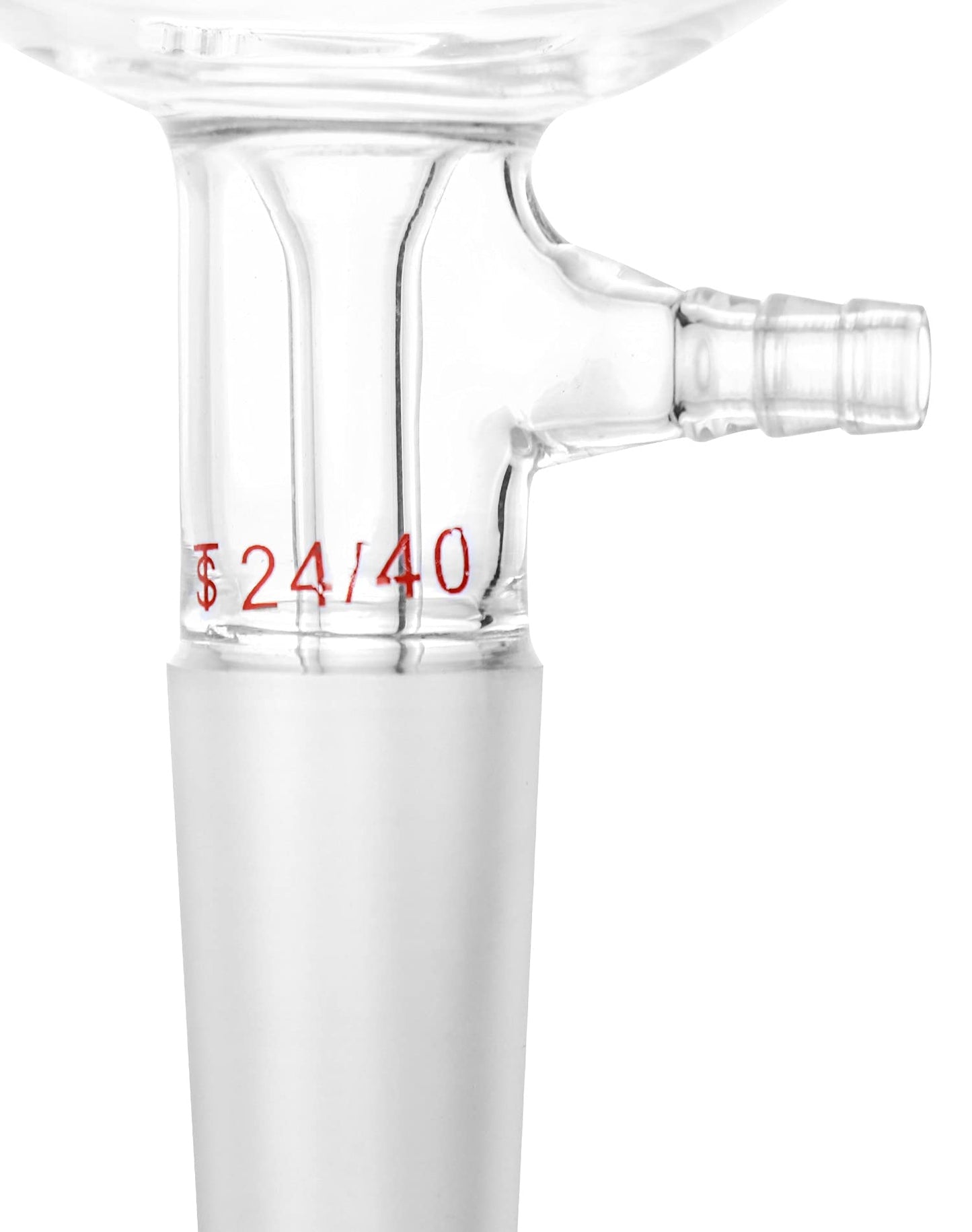 Embudo Buchner de Vidrio QWORK 500ml Medio Frit (G2) con Unión 24/40 y Tubulación de Vacío, 94mm I.D, 100mm Profundidad