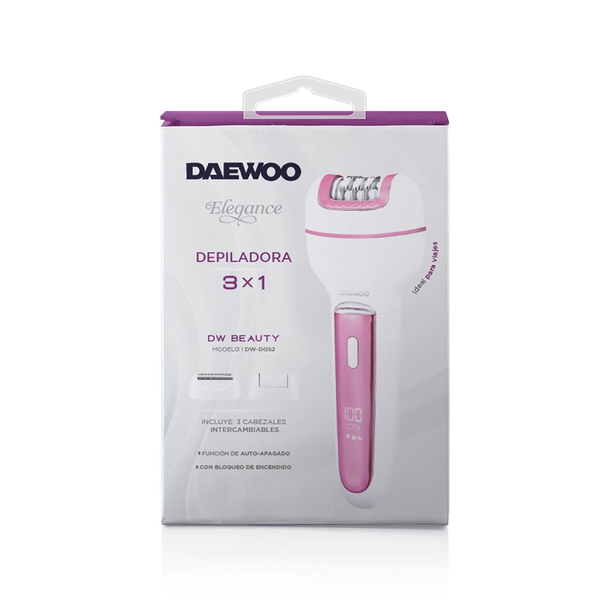 Daewoo Depiladora Corporal Inalámbrica Recargable 3 en 1, Pantalla Digital