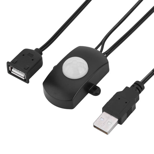 Sensor de Movimiento Mini PIR 5A DC 6-24V Negro con Interruptor Automático para Tira de LED