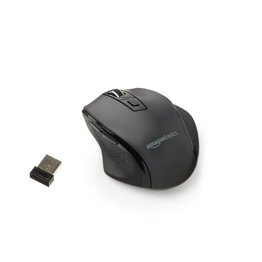 Ratón Ergonómico Inalámbrico Amazon Basics Negro con DPI Ajustable