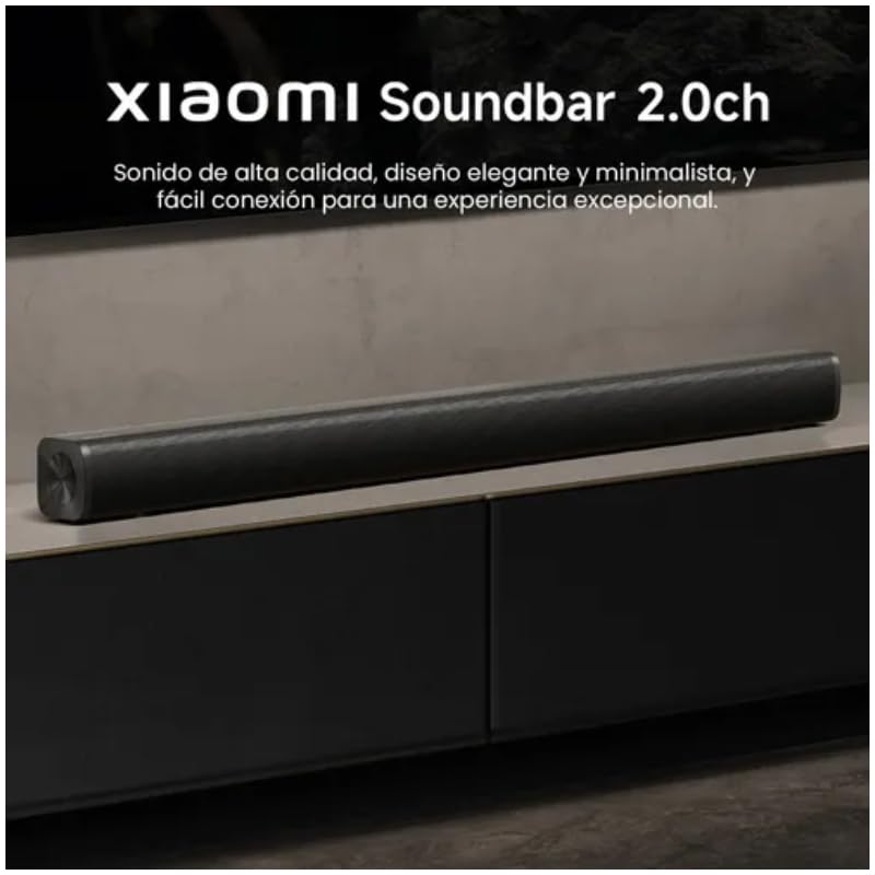 Xiaomi Barra de Sonido 2.0ch – 30W, Bluetooth 5.3, SPDIF/Óptico/AUX, Diseño Delgado, Montaje en Pared – Negra