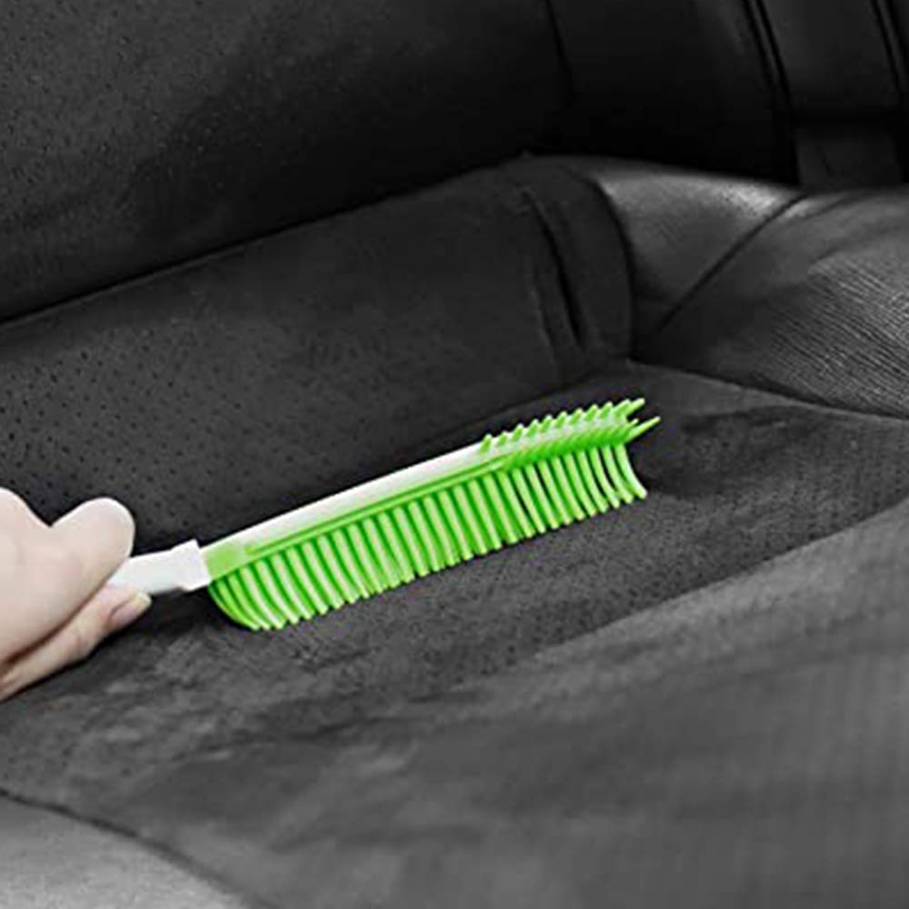 LandHope - Juego de 2 limpiadores de pelo de mascotas, de goma, portátil, para alfombras, ropa, muebles, sofá, asiento de coche, también se utiliza como cepillo de baño para perros y gatos con efecto de masaje (verde + azul)
