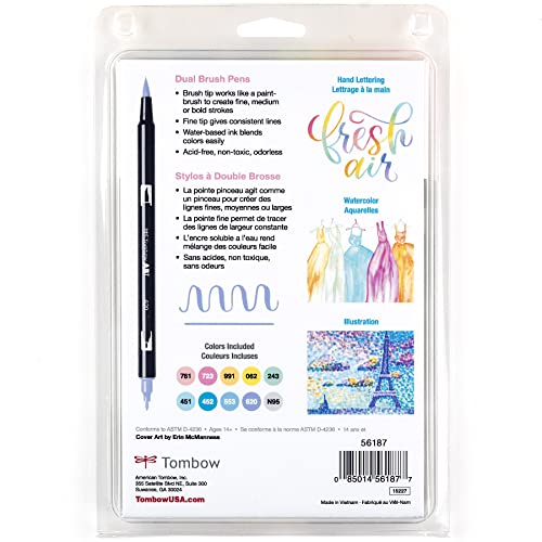 Marcadores Artísticos de Doble Pincel Tombow Pastel Art Deco Brillantes Paquete de 10