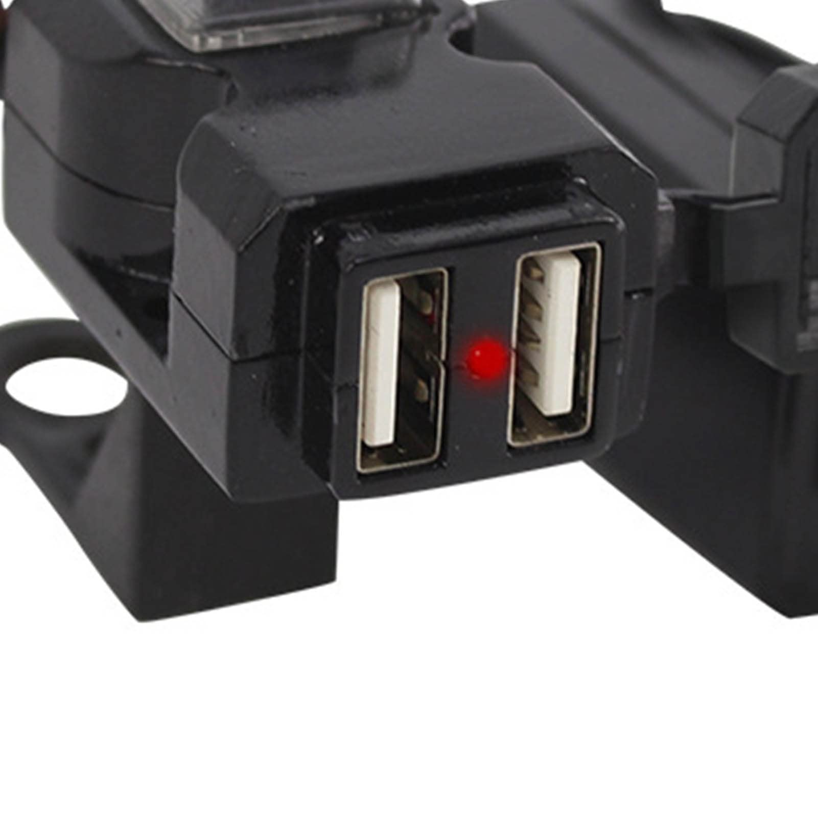 Fydun Cargador de Teléfono para Motocicleta, Doble Cargador USB 5V 2A Carga Rápida Impermeable Cable de Extensión para Smart Phone Tablet GPS 9-90V 9-90V