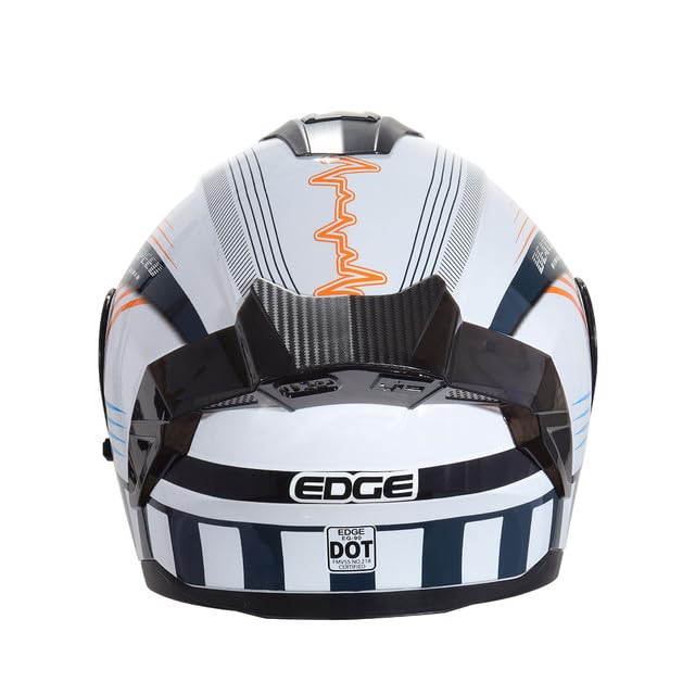 Casco para Moto Integral Boston - Casco Motocicleta Marca Edge - Visor Doble ANTIVAHO - Cascos para Motos Certificados Dot Moto - Accesorios para Moto Motocross Motocicleta Mujer Hombre (Blanco, M)