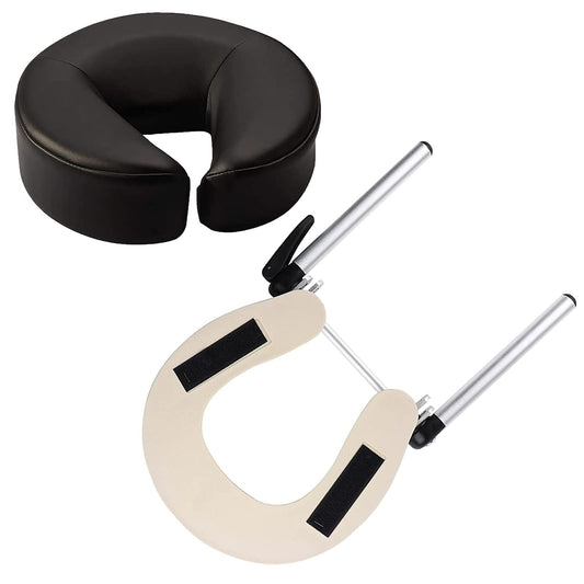HOINCO Reposacabezas de masaje ajustable de aluminio para cama y cuna de cara para mesa de masaje, almohada en forma de U, comodidad de belleza, spa, reposacabezas, cama, cuna para mesas de masaje, equipo