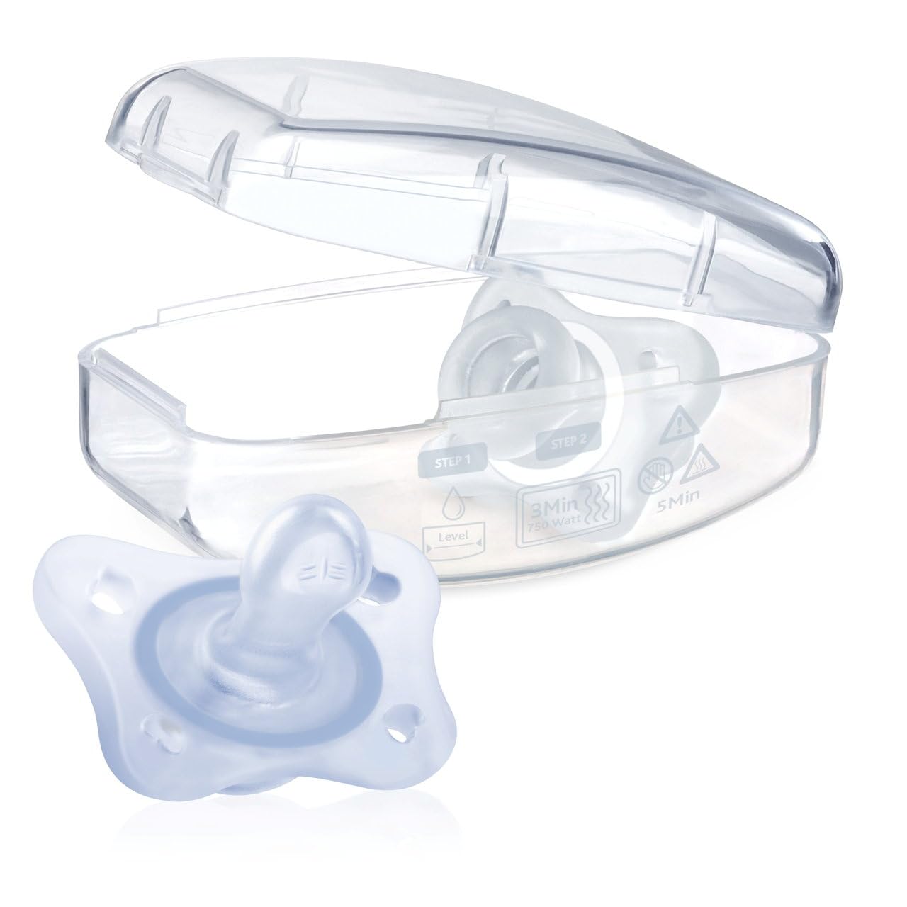Chicco PhysioForma Chupete de Silicona 0-2 Meses, Apoyan la Respiración Fisiológica y Favorecen el Desarrollo Correcto de la Boca del Bebé, Pack 2 Piezas, Azul'