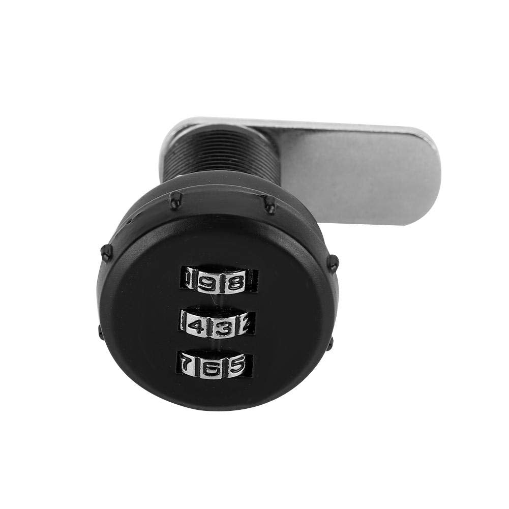 Garosa Cerradura codificada Combinación de código de 3 dígitos Plata Aleación de Zinc Conveniente CAM Contraseña Cerradura Gabinete Cajón Armario Seguridad Codificación Cerradura(L=24 13~18mm espesor)