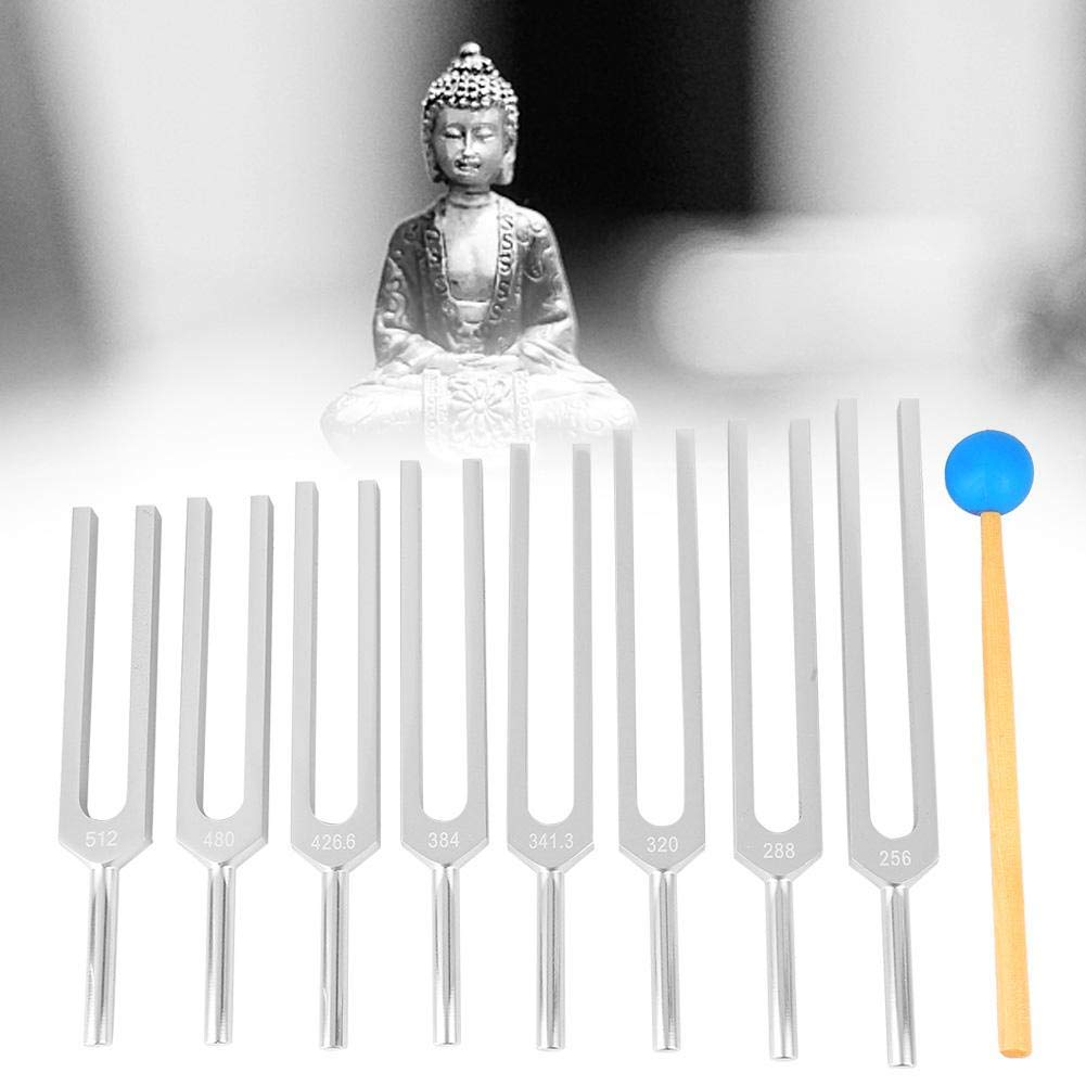 Juego de diapasones, instrumentos de diapasón de aleación de aluminio, neurológicos 8 diapasones de diferentes frecuencias, 256,288,320,341.3,384,426.6,480,512Hz