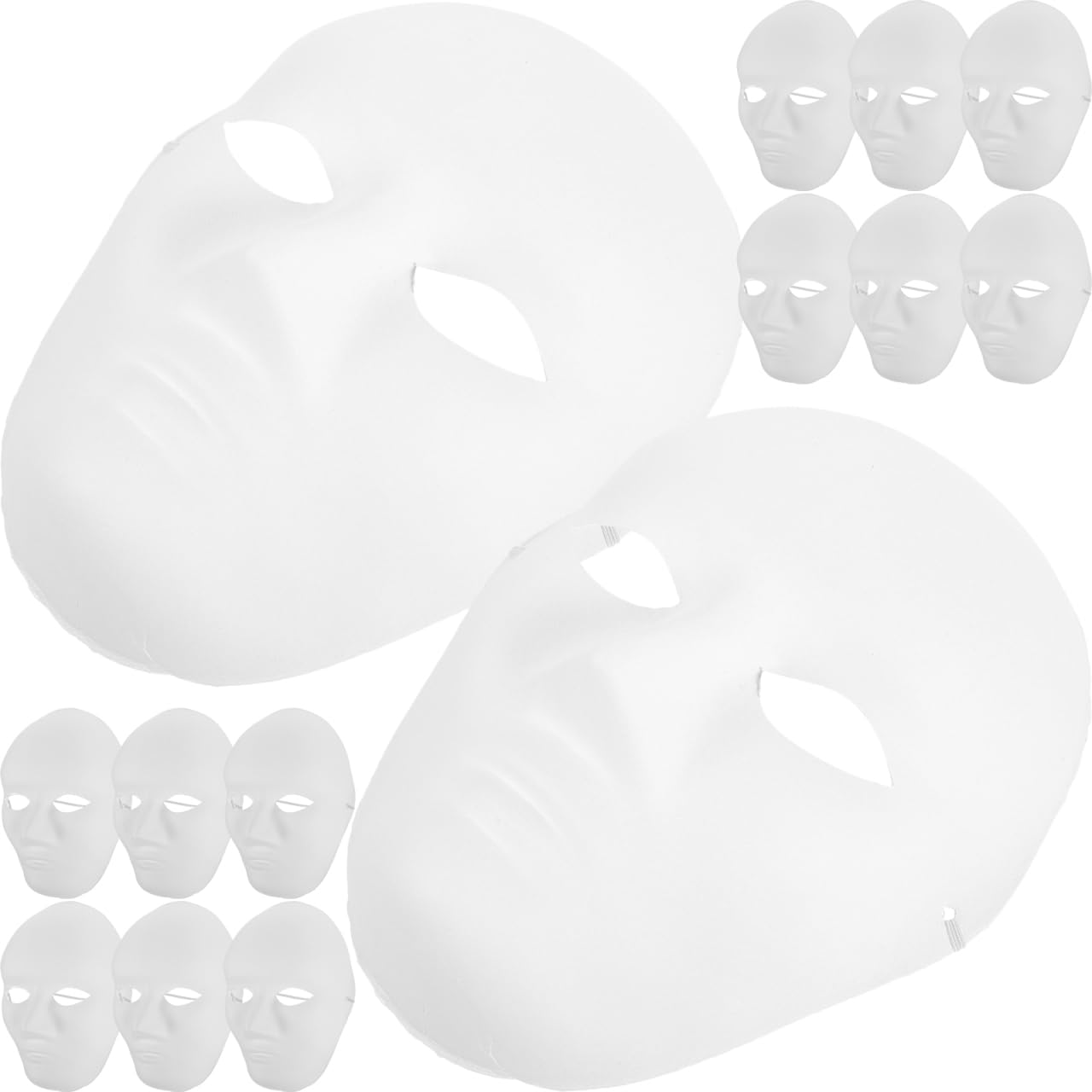 Amosfun 24piezas Máscara De Halloween Para Adultos Máscara Blanco De Papel Maché Para Pintar Diseño De Cara Completa Para Cosplay Y Fiesta Accesorio Para Mascaradas Y Fiestas De Halloween