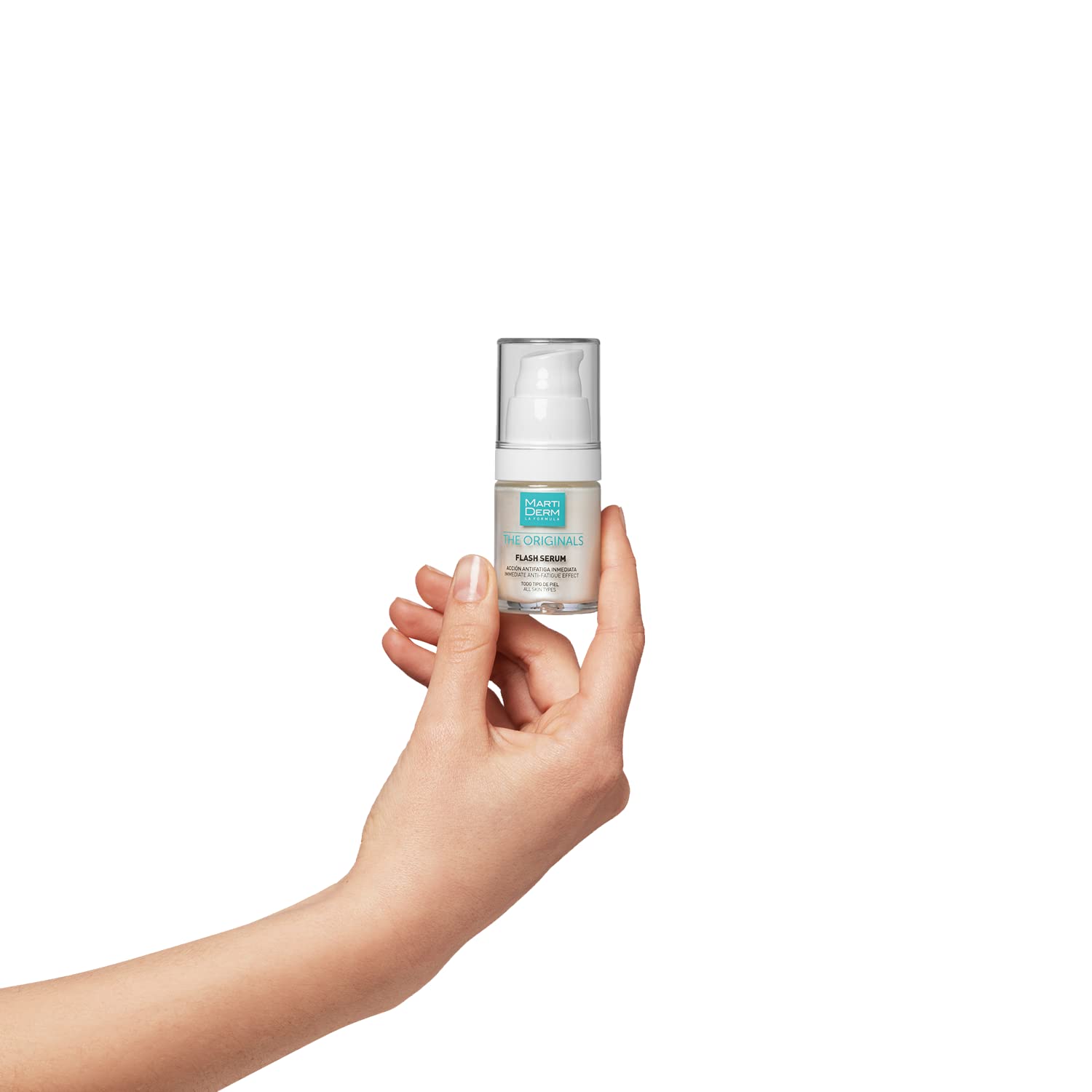 MartiDerm Flash Sérum Facial hidratante efecto antifatiga inmediata. Ácido Hialurónico + Silicio + Proteínas tensoras. Disimula arrugas e imperfecciones al instante - 15 ml