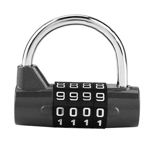 Candado de combinación con 4 números de marcado, gabinete de casa Caja de viaje Gimnasio Locker Código de seguridad Bloqueo(Black)