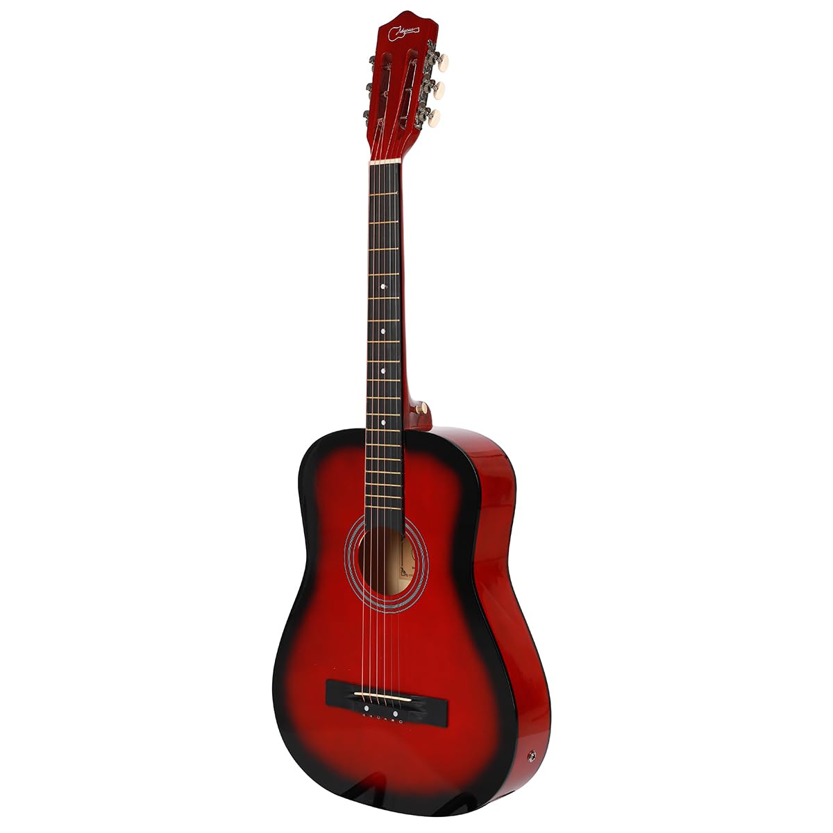 38 inch Electroacústica Guitarra Guitarra acustica con Afinadores,Correas,Cuerdas para Instrumentos,Plumillas,Cable amplificador guitarra,soul,Fundas para Guitarras 3/4 (Red)