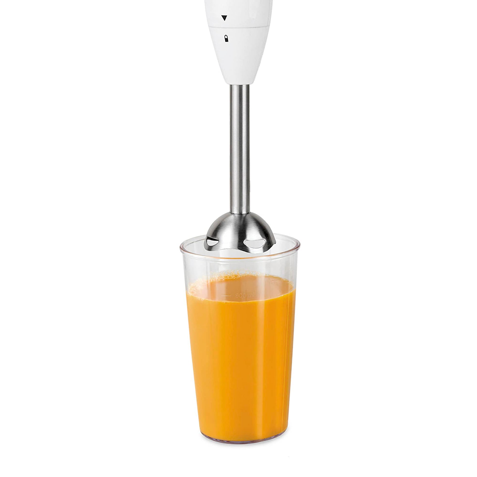 Koblenz Batidora de Mano de Inmersión Koblenz, 2 en 1, de 2 Velocidades, Batidor de Huevo, Vaso Medidor de 600ml, Eje de Acero Inoxidable, 300W, Licuados, Batidos, Sopas para Bebés, Color Blanco (BIKM-300 PB)