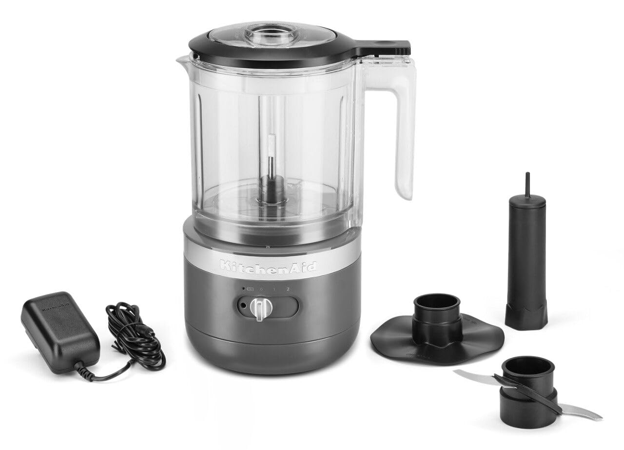 KitchenAid KFCB519DG - Picador de alimentos inalámbrico, 5 tazas, color gris carbón