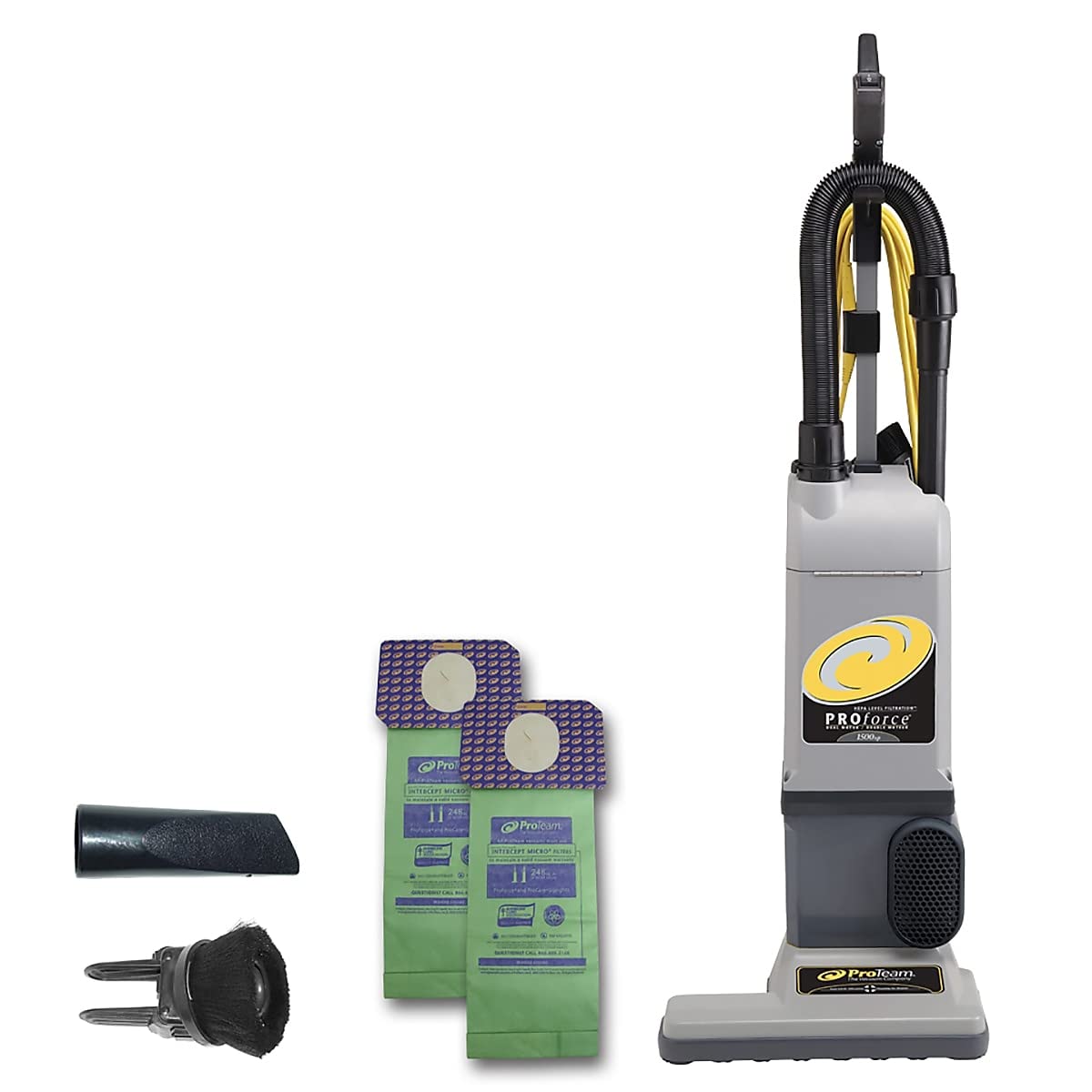 Aspiradora Vertical ProTeam ProForce 1500XP con Filtro HEPA con Herramientas y Cable