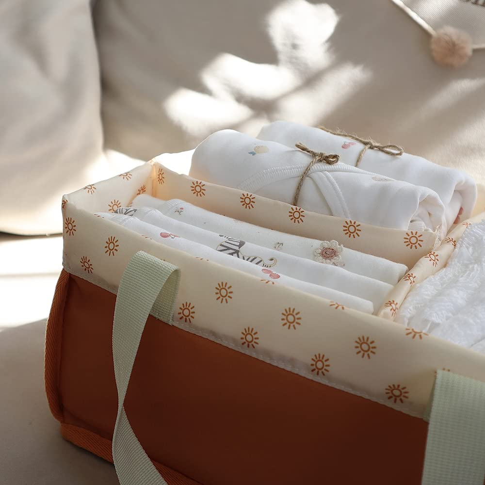 Organizador de pañales para bebé, cesta de almacenamiento portátil para pañales y toallitas de bebé, organizador de coche, regalo de guardería para recién nacidos