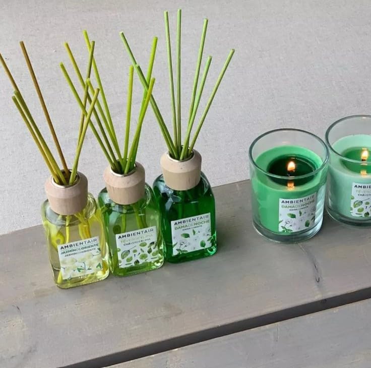 Ambientair Difusor de Varillas 100 ml – Aroma Jazmín Blanco – Mikado Clásico – Aromatizante de Ambiente Floral y Elegante