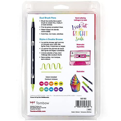 Rotuladores Artísticos Tombow Brillantes Doble Pincel Paquete de 10