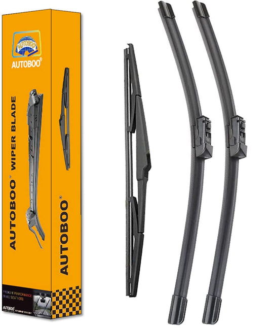 AUTOBOO - Limpiaparabrisas delantero de 26 + 17 pulgadas con limpiaparabrisas trasero de 14 pulgadas, repuesto para Subaru Forester 2019, 2020, 2021, 2022 y 2023, calidad original de fábrica (paquete