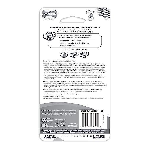 Juguete Masticable para Cachorros Nylabone Azul Petite Wishbone
