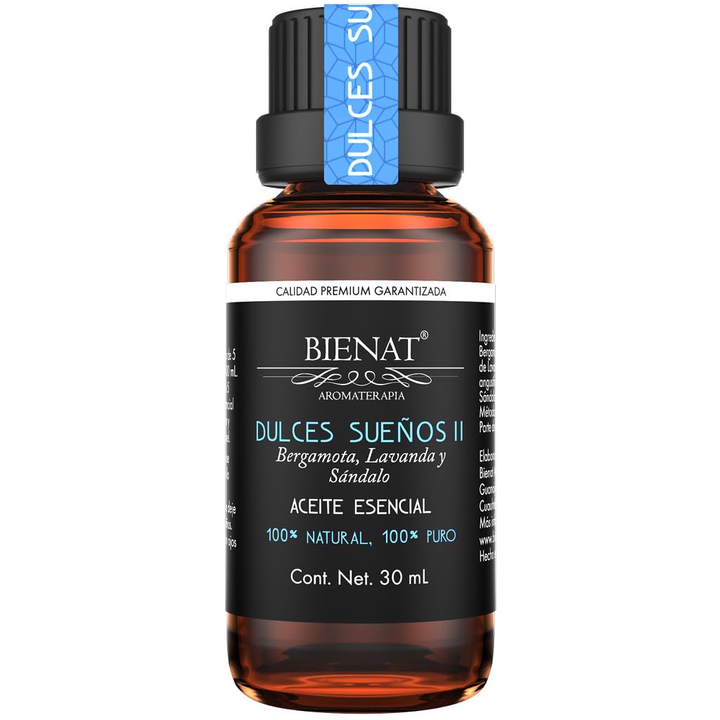 Bienat Aromaterapia Mezcla de Aceites Esenciales Dulces Sueños (Lavanda, Bergamota y Sándalo) II 30mL