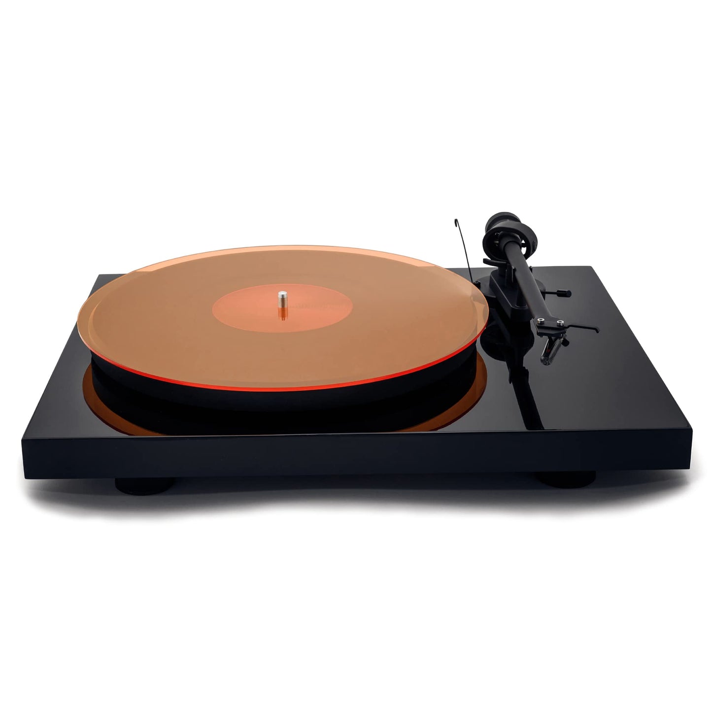 Hudson Hi-Fi Estera giratoria de acrílico - LP Slipmat para tornamesas y Tocadiscos de Vinilo - OrangeLit - Naranja Fuego