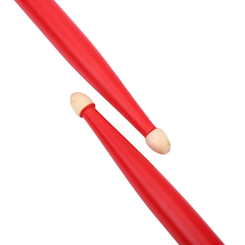1 par de Baquetas de Tambor Baquetas de Arce 5A de batería clásicas Rojas(Rojo)