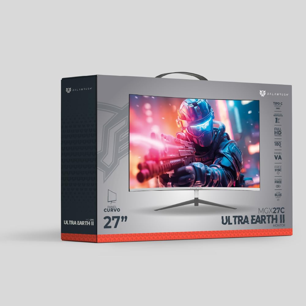Monitor Curvo Gamer Ultra Earth II Blanco FHD 165Hz 1ms 27 Pulgadas