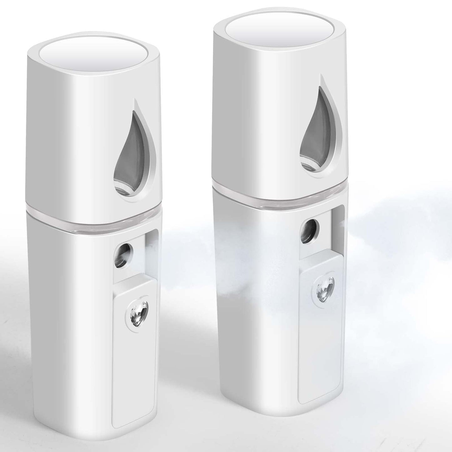GIVERARE 2 Paquete Nano Vaporizador Facial, Práctico Mini Mister Con Espejo, Rociador de Niebla Recargable Usb, Tanque de Agua Visual Hidratante E Hidratante para Rostro, Maquillaje, Cuidado de La Pie