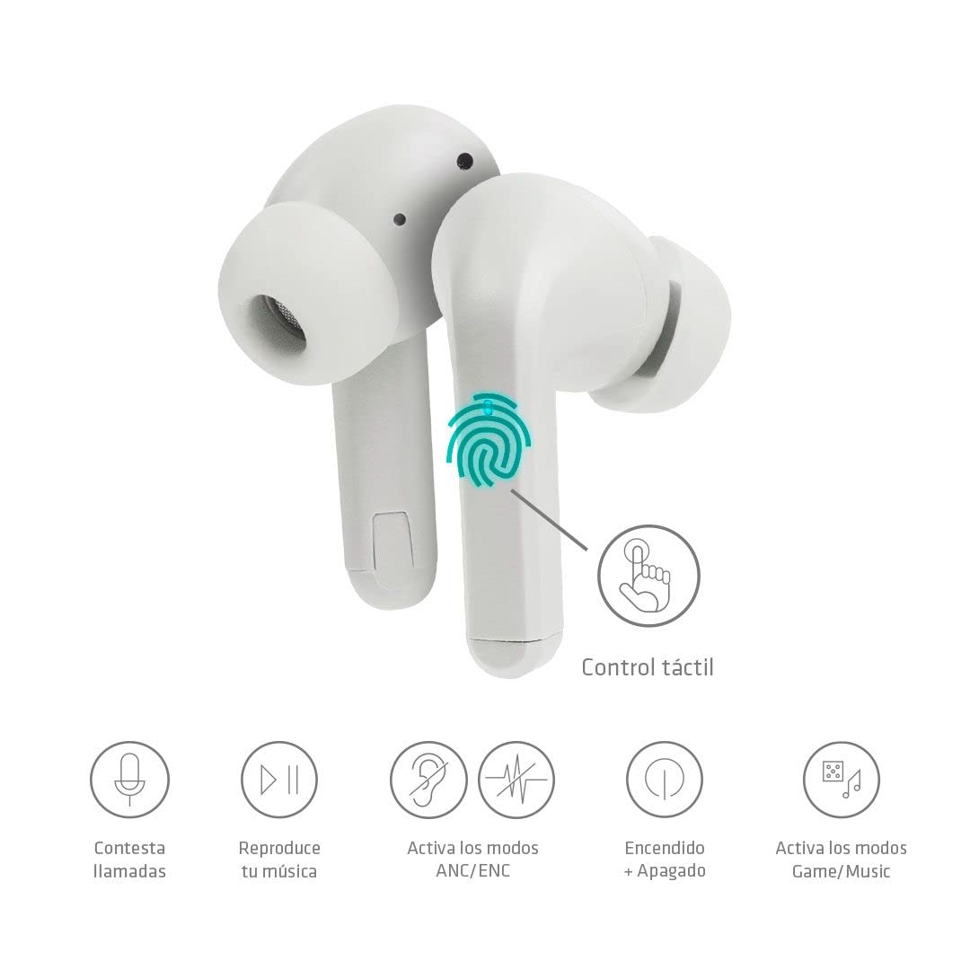 Billboard Audífonos Inalámbricos Earbuds Soul con Cancelación De Ruido, Controles Táctiles, Micrófono Incorporado para Llamadas, Base Recargable, Batería De hasta 45 Horas De Duración