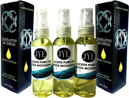 JYE Aceite Rosa Mosqueta Puro y natural Orgánico libre de químicos, altamente hidratante para todo tipo de piel, antiedad 60 ML
