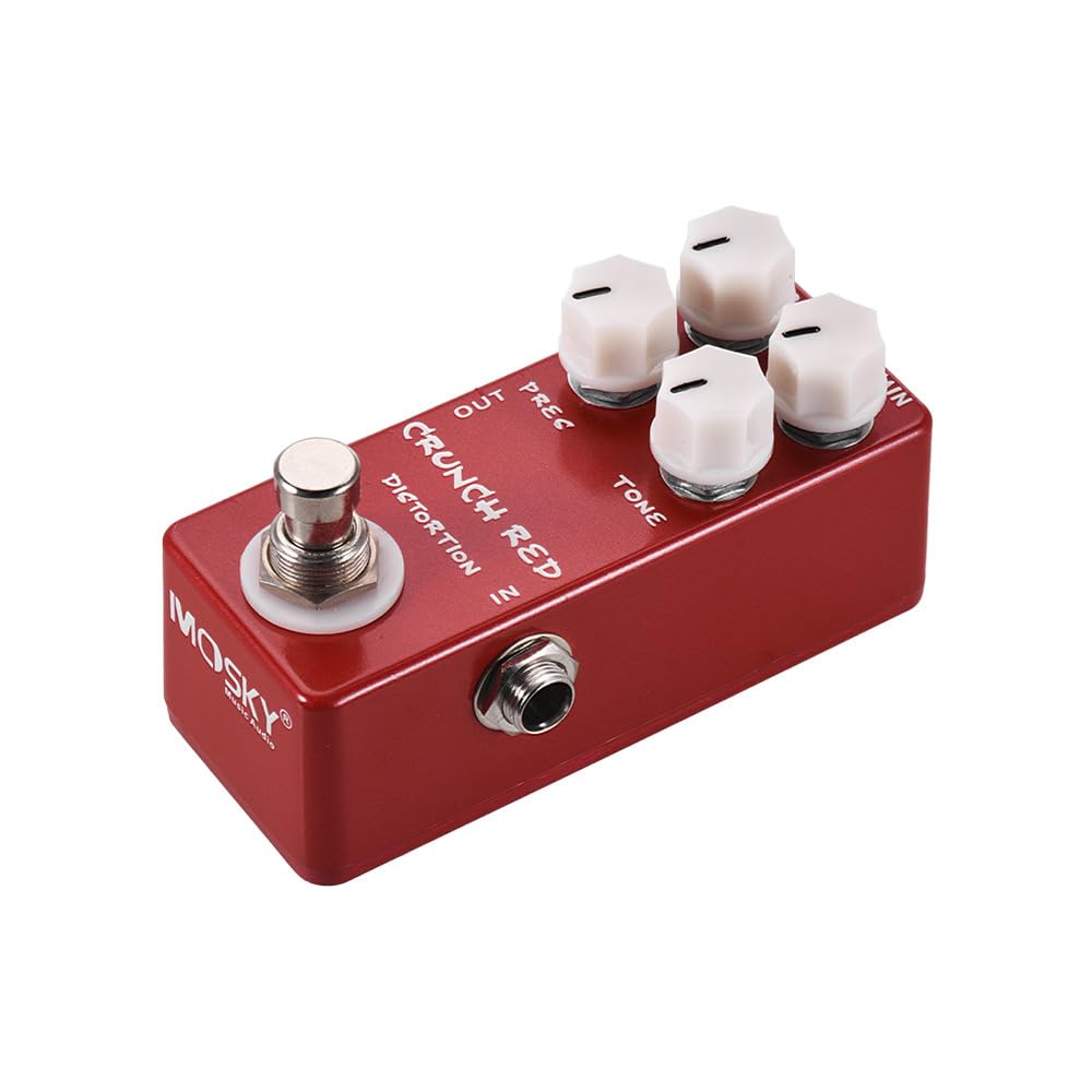 Pedal de Efectos de Guitarra SINRAOEE Rojo Crunch con Bypass Real