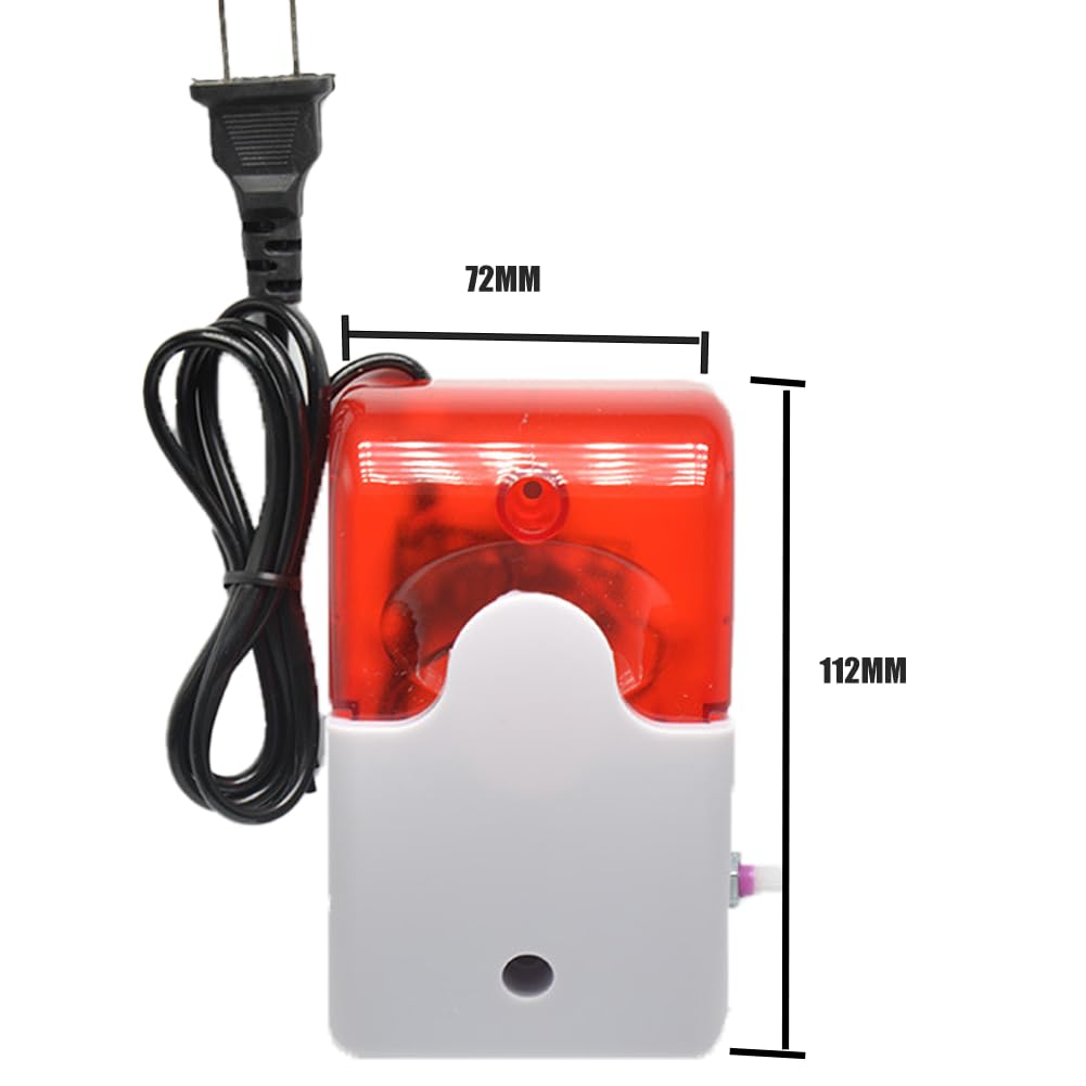Alarma de Pérdida de Energía con Luz Flash y Sirena Ajustable de 0 a 120 Db, Paquete de 2