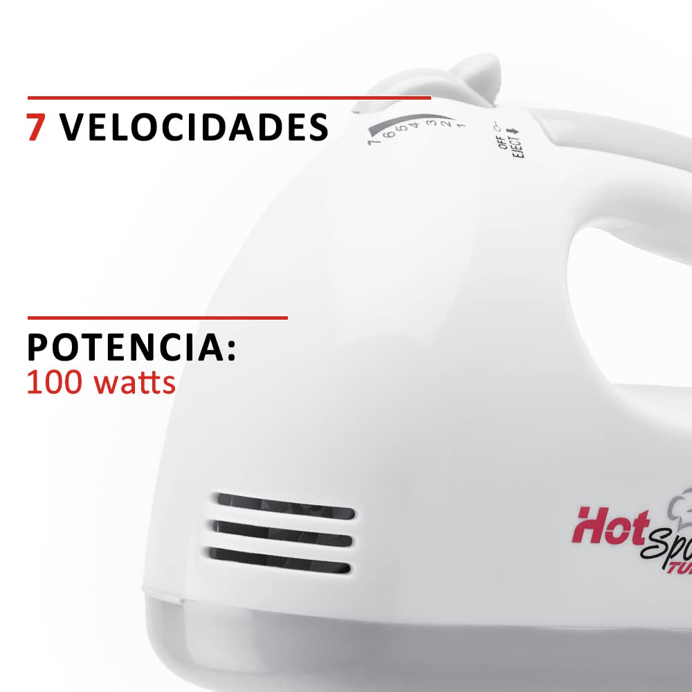 HotSpot Batidora De Mano 7 Velocidades 100 Watts Mezclador Eléctrico Repostería Pasteles Hogar Cocina