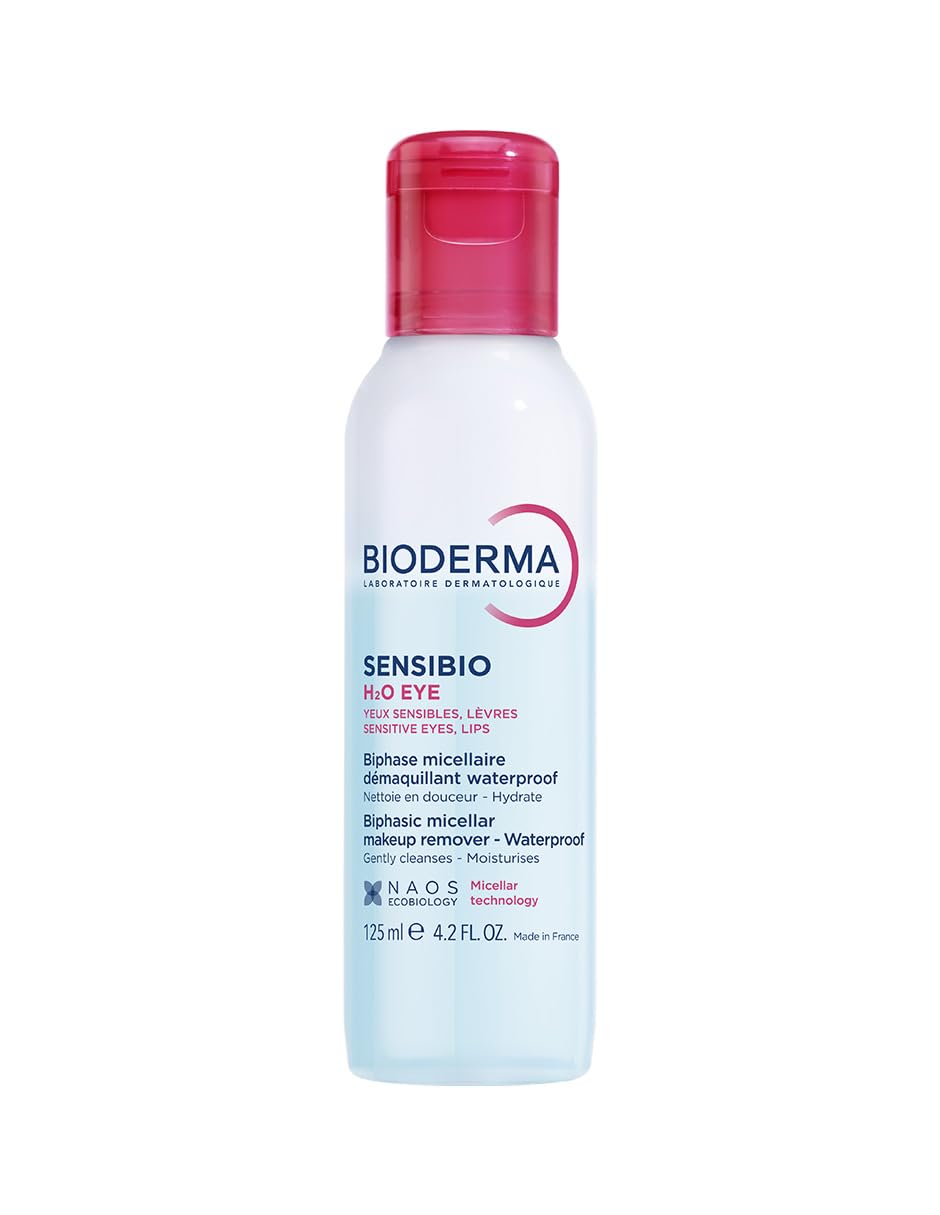 BIODERMA, Agua Micelar, Sensibio H2O, Desmaquillante Bifásico, Elimina Maquillaje a Prueba de Agua, Piel Sensible, 125ml
