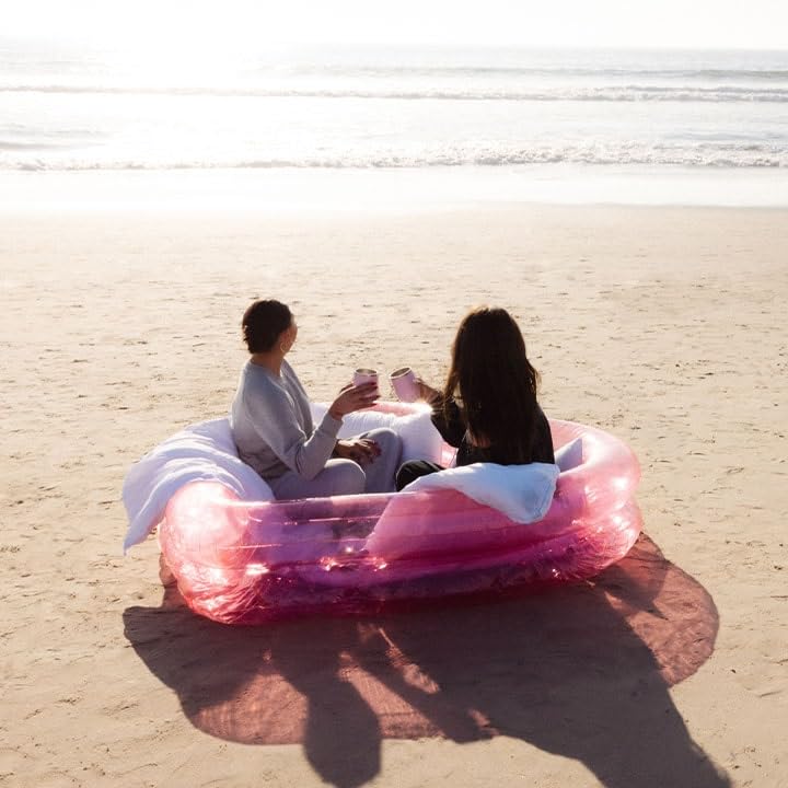 FUNBOY - Piscina Inflable Gigante de Lujo con corazón Rosa Transparente, diversión Durante Todo el año para pozos de Pelotas, Piscinas y Playa