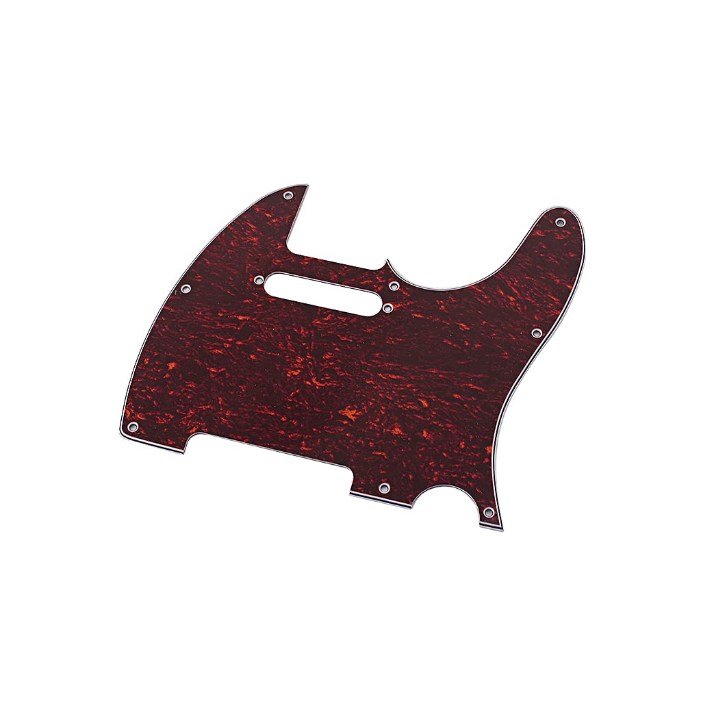 Alnicov Golpeador Tele de 8 agujeros para guitarra Telecaster estándar de Estados Unidos/MX, tortuga roja de 3 capas