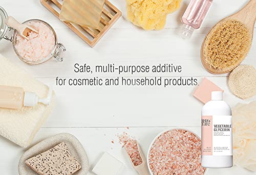 Glycerin Vegetable Quart, Food Grade Pharmaceutical USP Grade 99.7% Pure, Soap Base Oil, Natural Solution and Humectant for Cosmetics, Art Crafts, Kosher, Halal by Raw Plus Rare (32 fl oz)