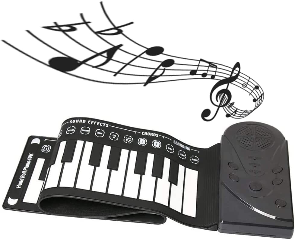 Teclado Piano Portátil Eléctrico 49 Teclas Negro para Principiantes