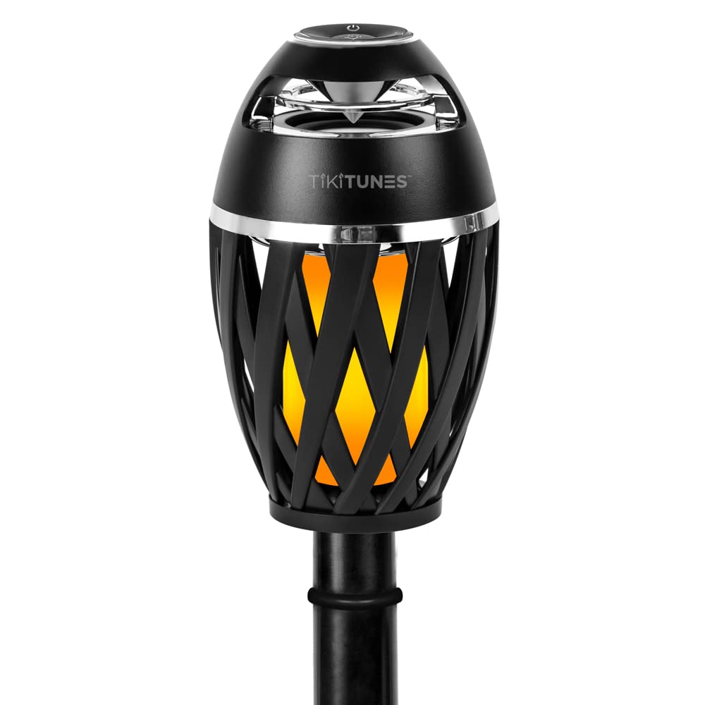 Limitless Innovations TikiTunes - Altavoz inalámbrico Bluetooth portátil (Paquete) con Poste Ajustable de 40 Pulgadas y estaca de Tierra, Color Negro